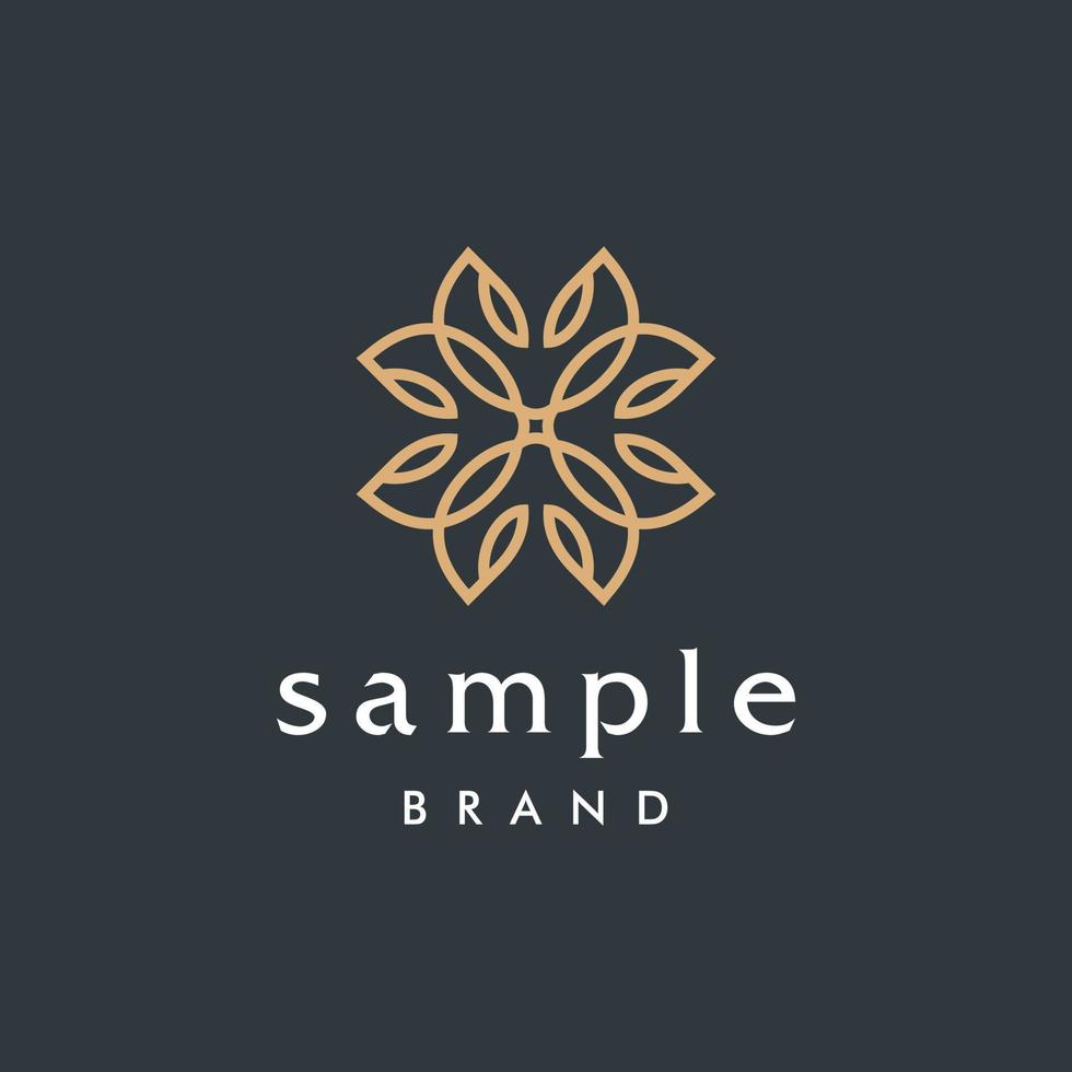 Abstract flower swirl logo icon vector design. Elegant premium ornament vector logotype symbol.