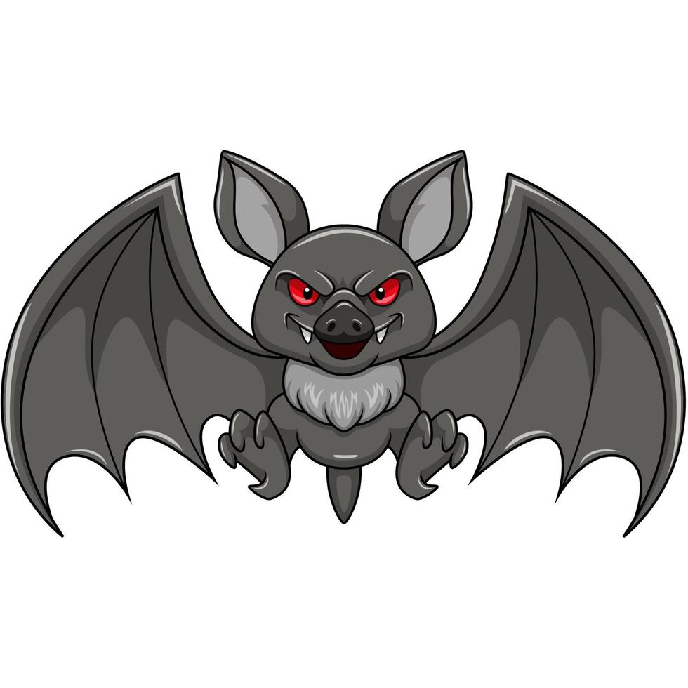 Scary bat flying mascot character vector