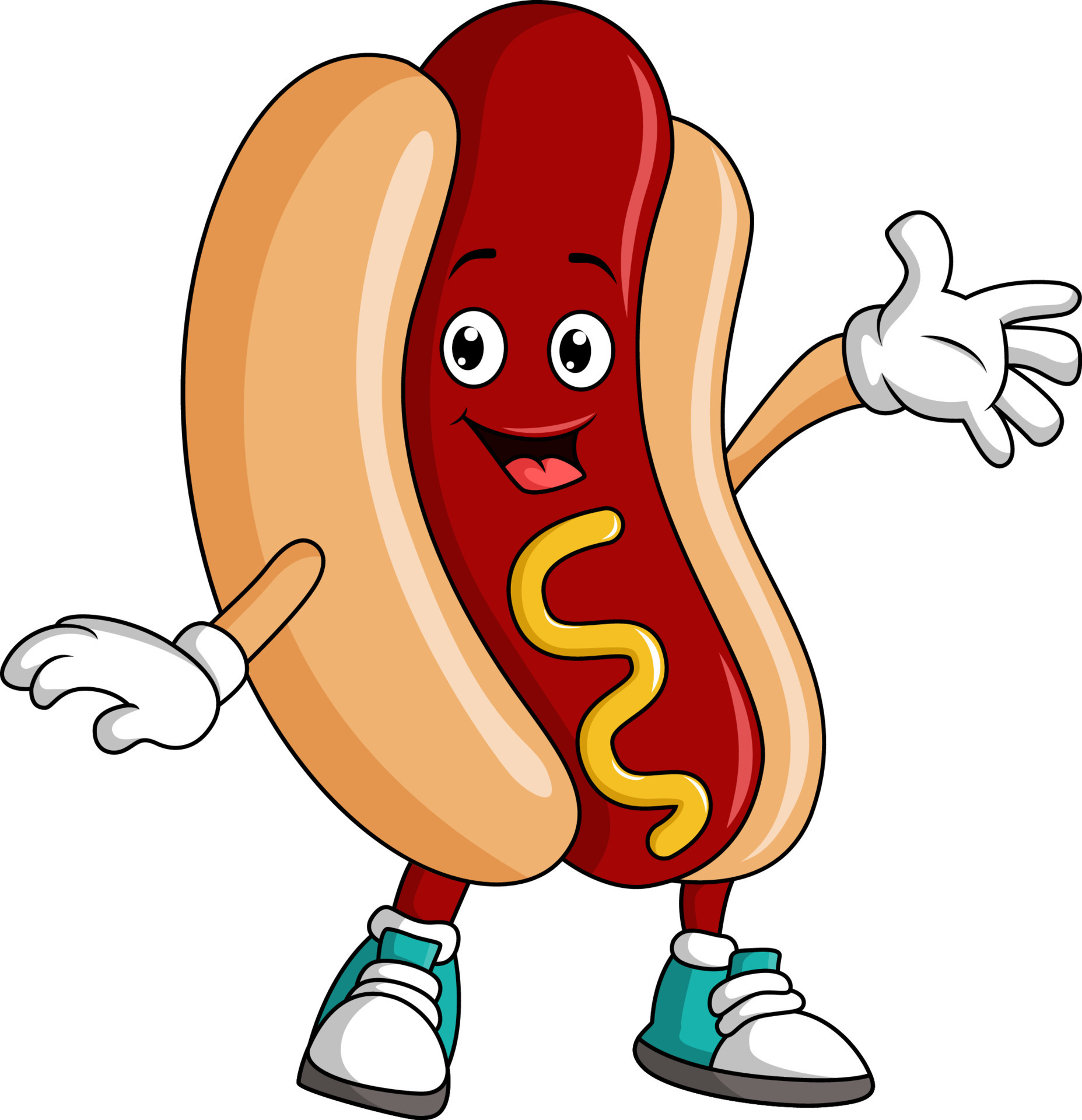 Lindo Personaje De Mascota De Dibujos Animados De Hot Dog 17460101 lindo-personaje-de-mascota-de-dibujos-animados-de-hot-dog-17460101