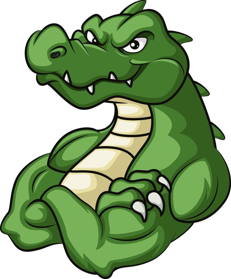 Angry crocodile cartoon mascot character vector