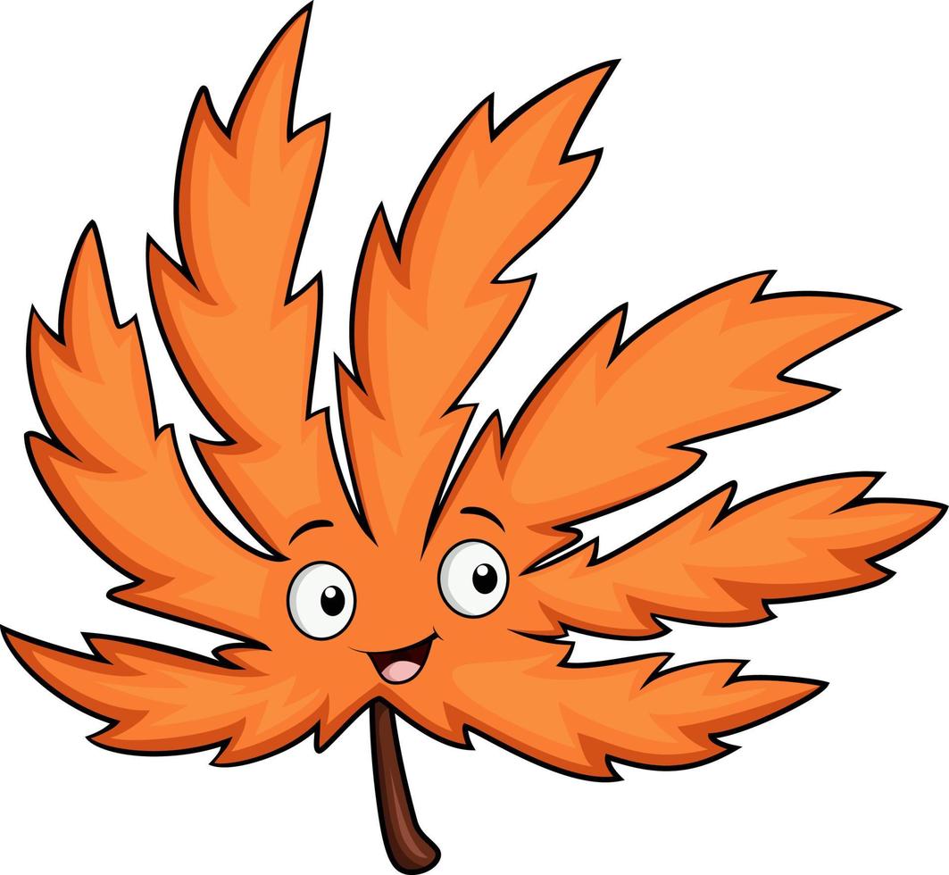 Cute maple leaf cartoon character vector