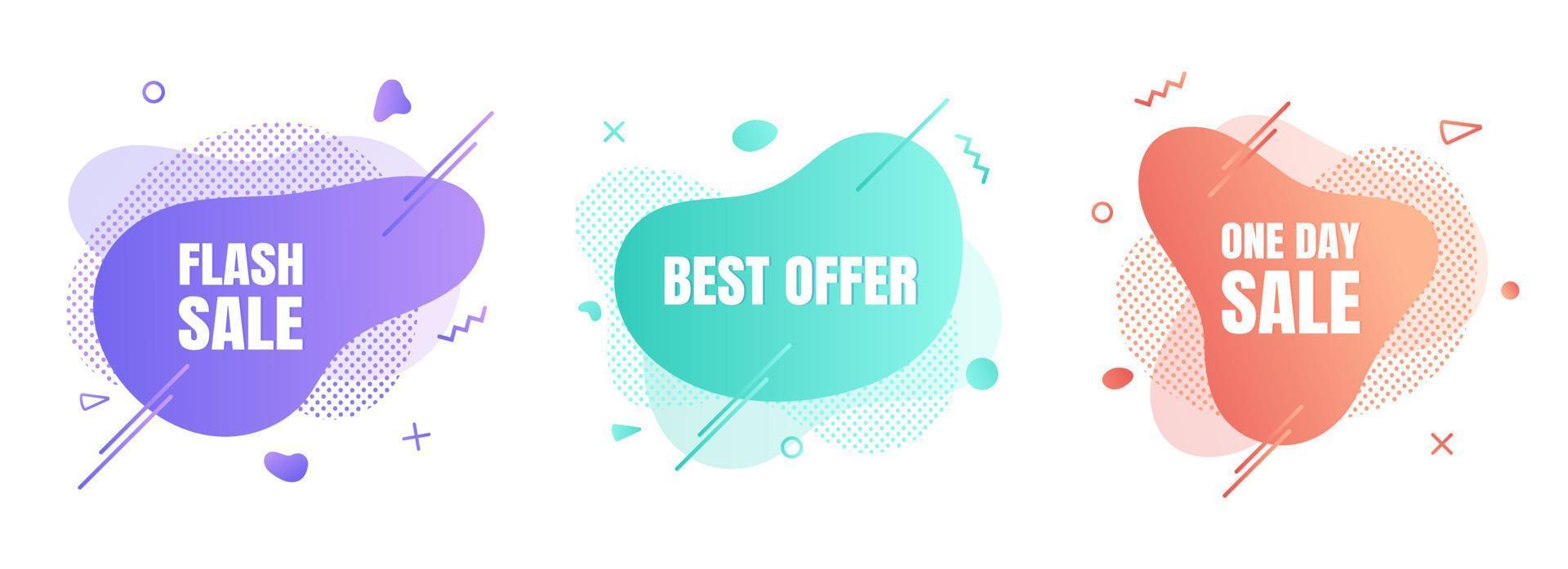 Sale abstract gradient 3 set 3 vector
