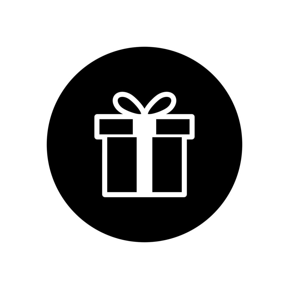 Gift box line icon vector isolated on a circle background