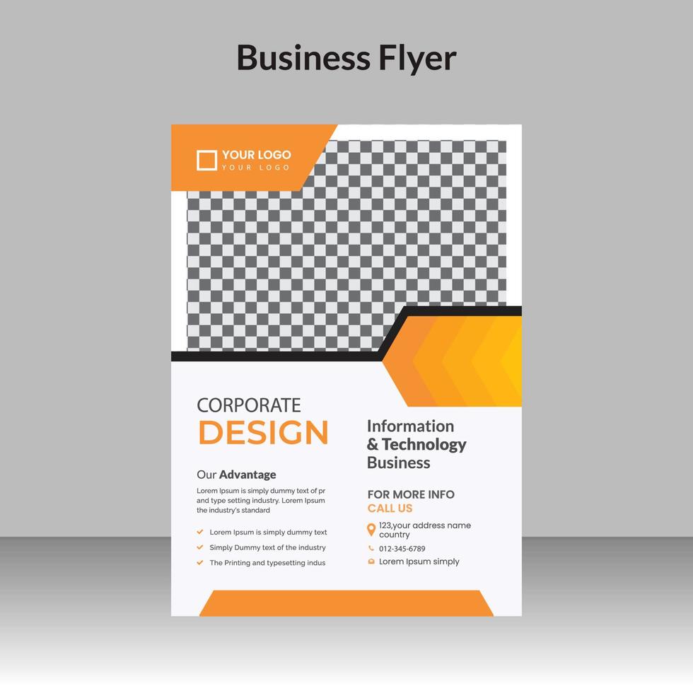 corporate flyer design template with creative and minimal vector
