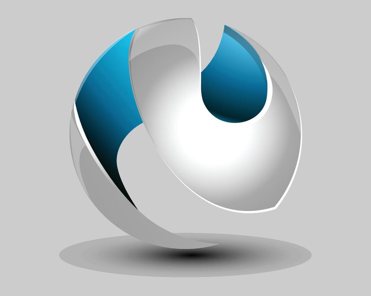 realistic 3d logo design ball circle gaming detailed modern vector