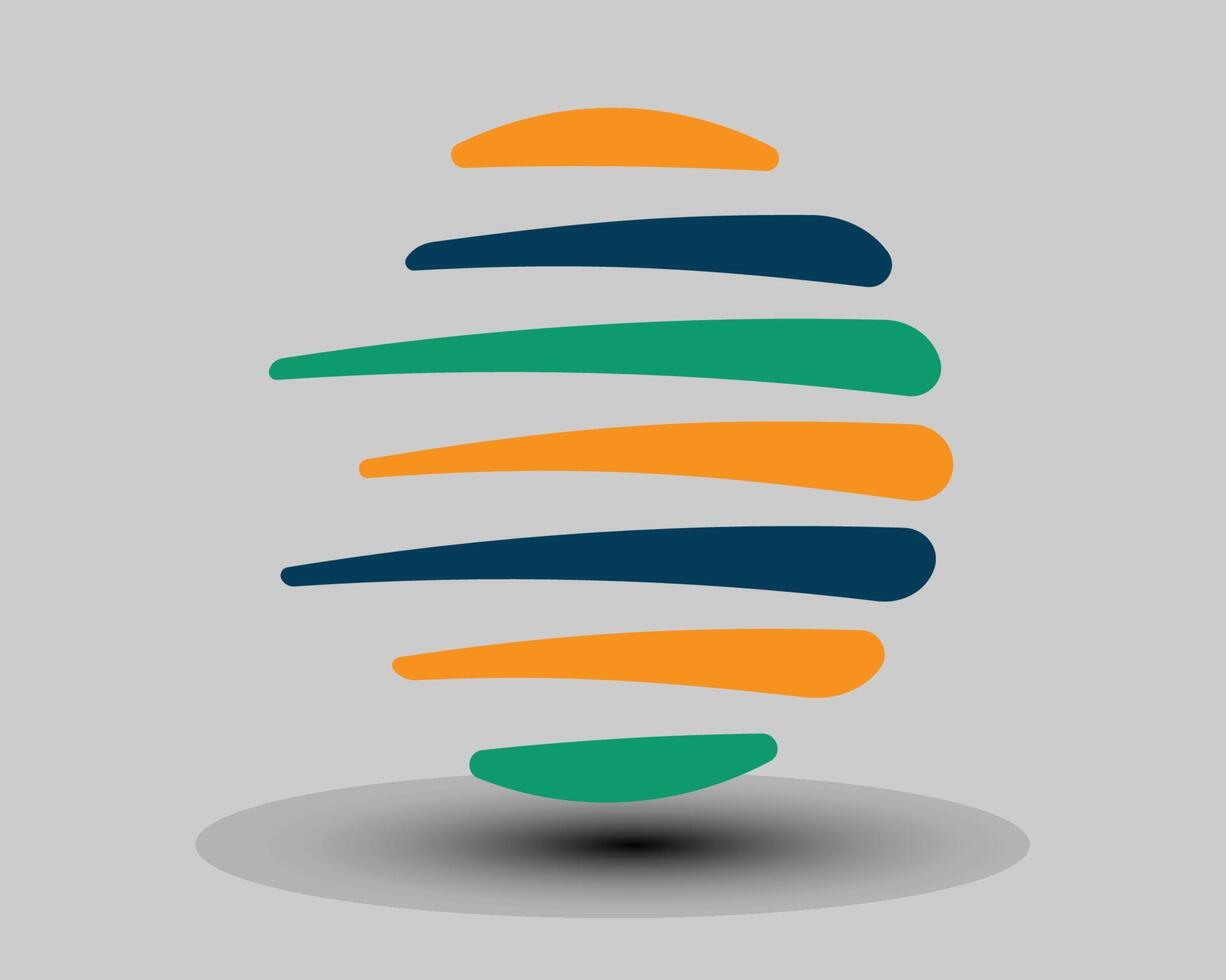 realistic 3d logo design ball circle gaming detailed modern lines vector