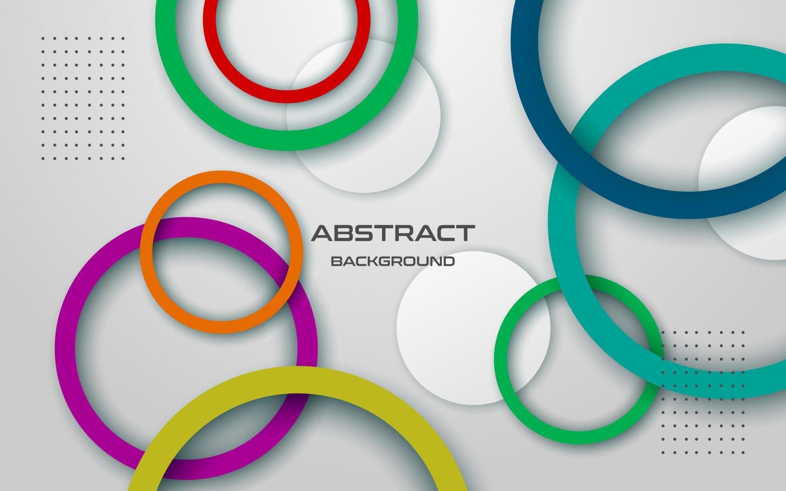 el anillo circular abstracto verde, morado, azul y naranja se superpone al fondo de las capas geométricas. eps10 vector