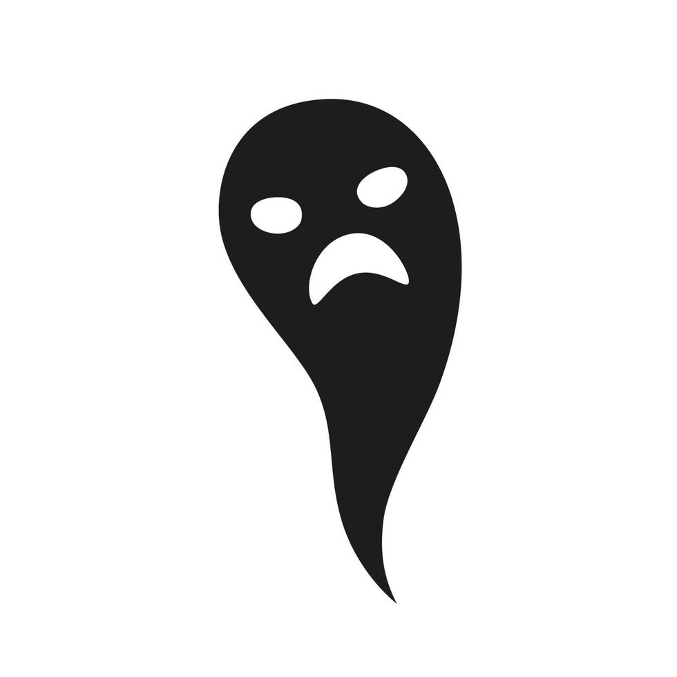 fantasma aislado en blanco, un elemento para tu diseño de Halloween. ilustración vectorial, en estilo plano. vector