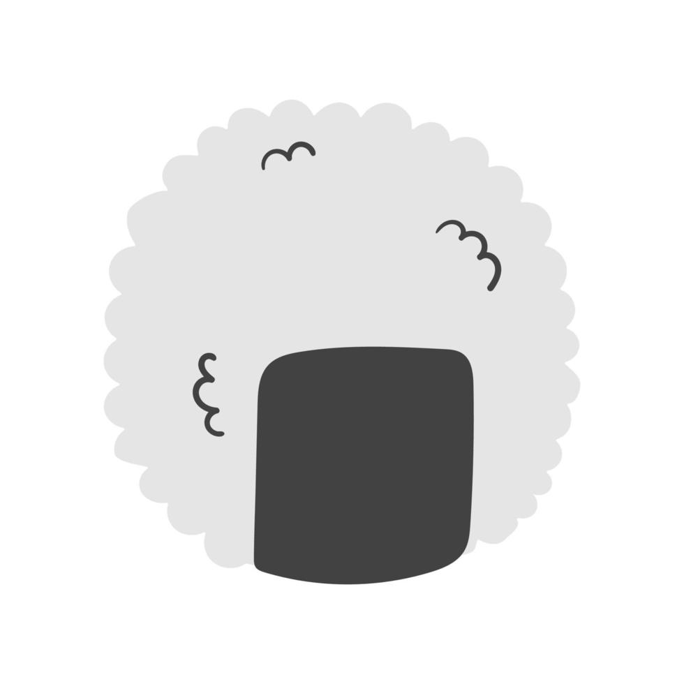Onigiri vector illustration in flat style. Traditional japanese rice ball. Doodle design