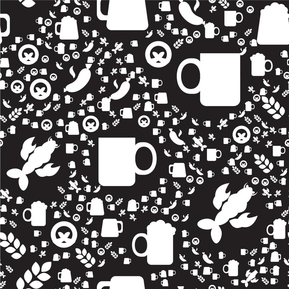 Oktoberfest Seamless Pattern With Drink and Food vector