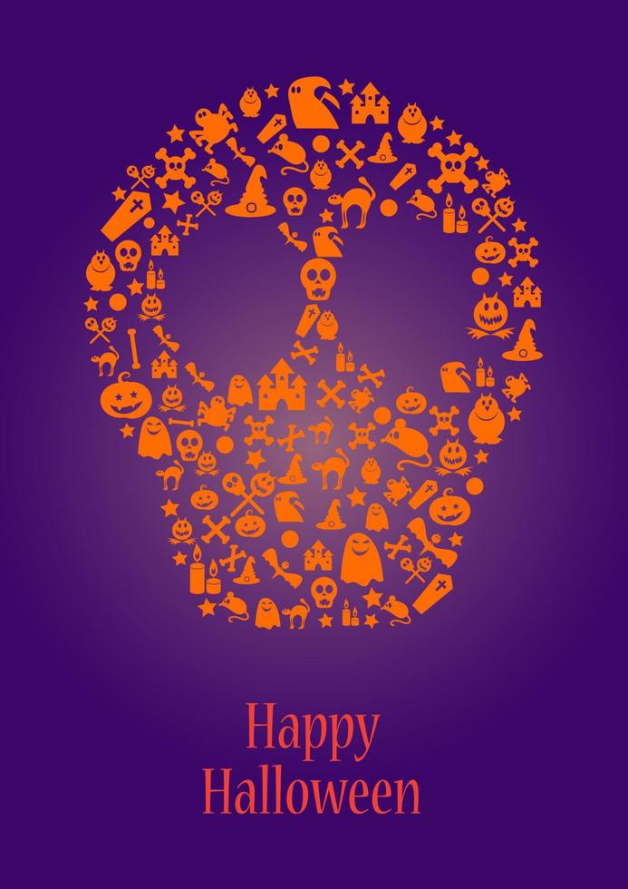 Happy Halloween Design Element For Poster, Card vector