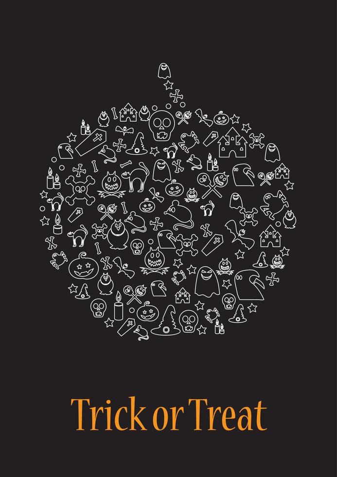 Halloween party invitation or greeting card design vector