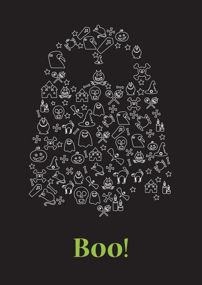 Halloween party invitation, greeting card or flyer vector