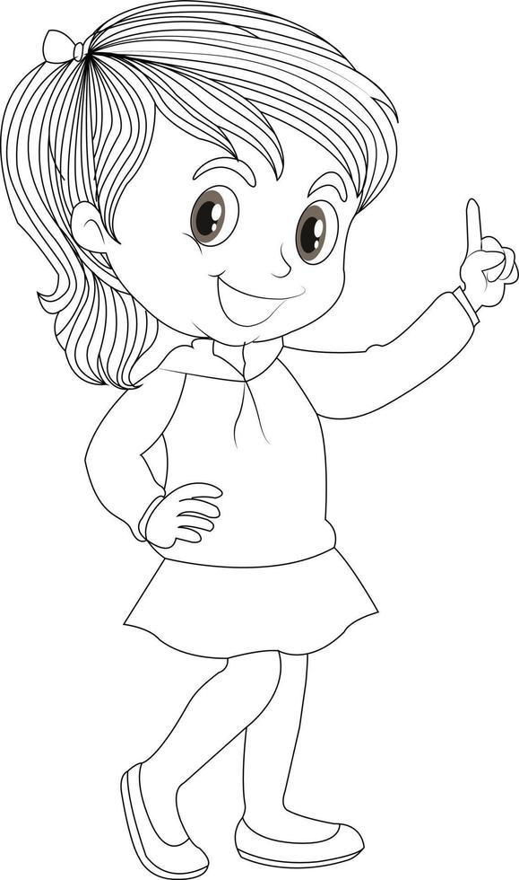cartoon coloring page vector