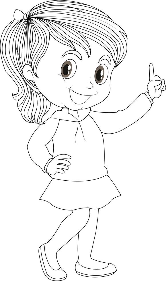 Cute Girls Coloring Pages for kids 17043489 Vector Art at Vecteezy