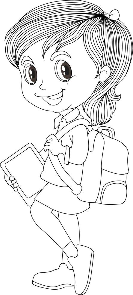 cartoon coloring page vector
