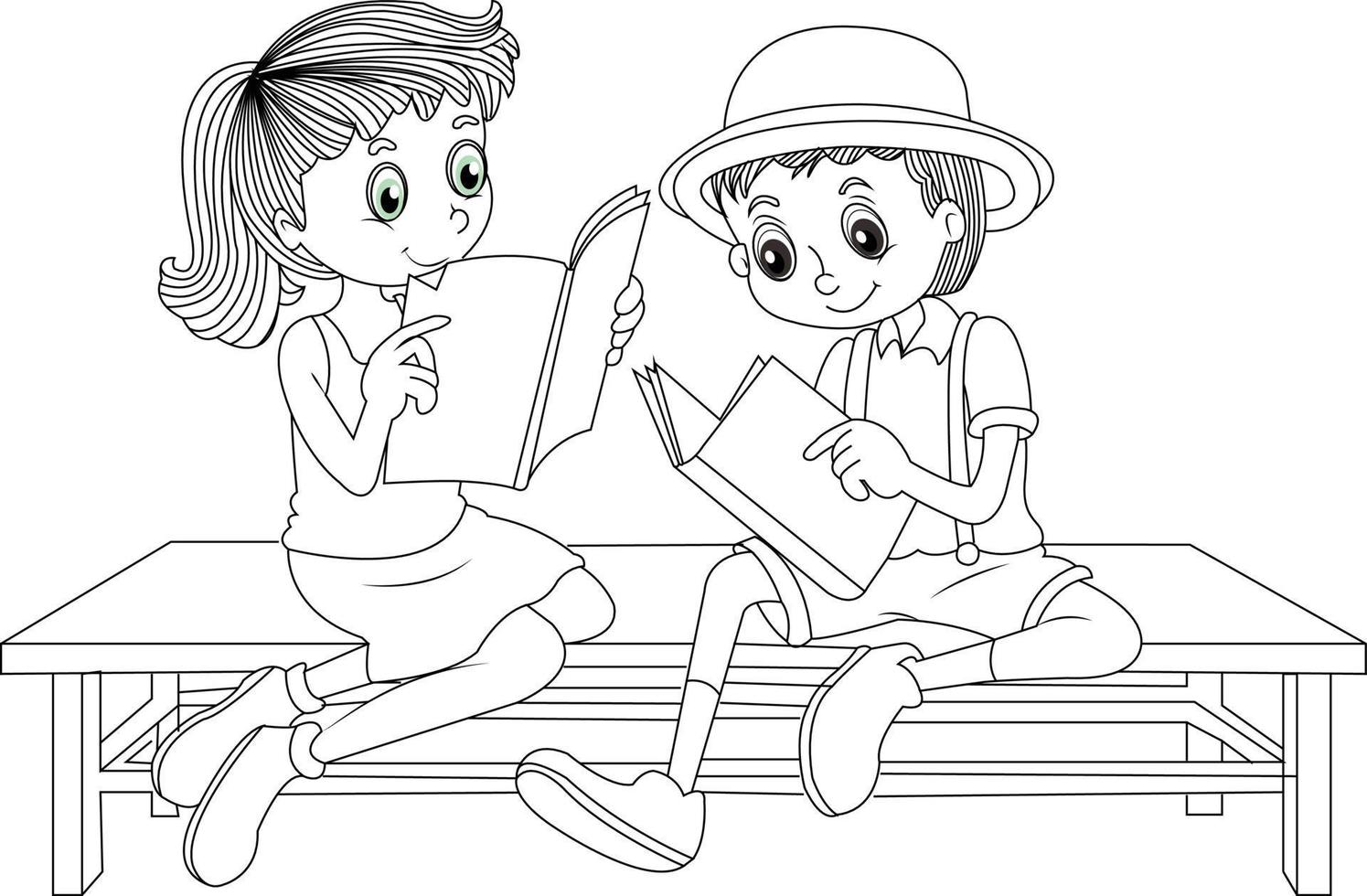 cartoon coloring page vector