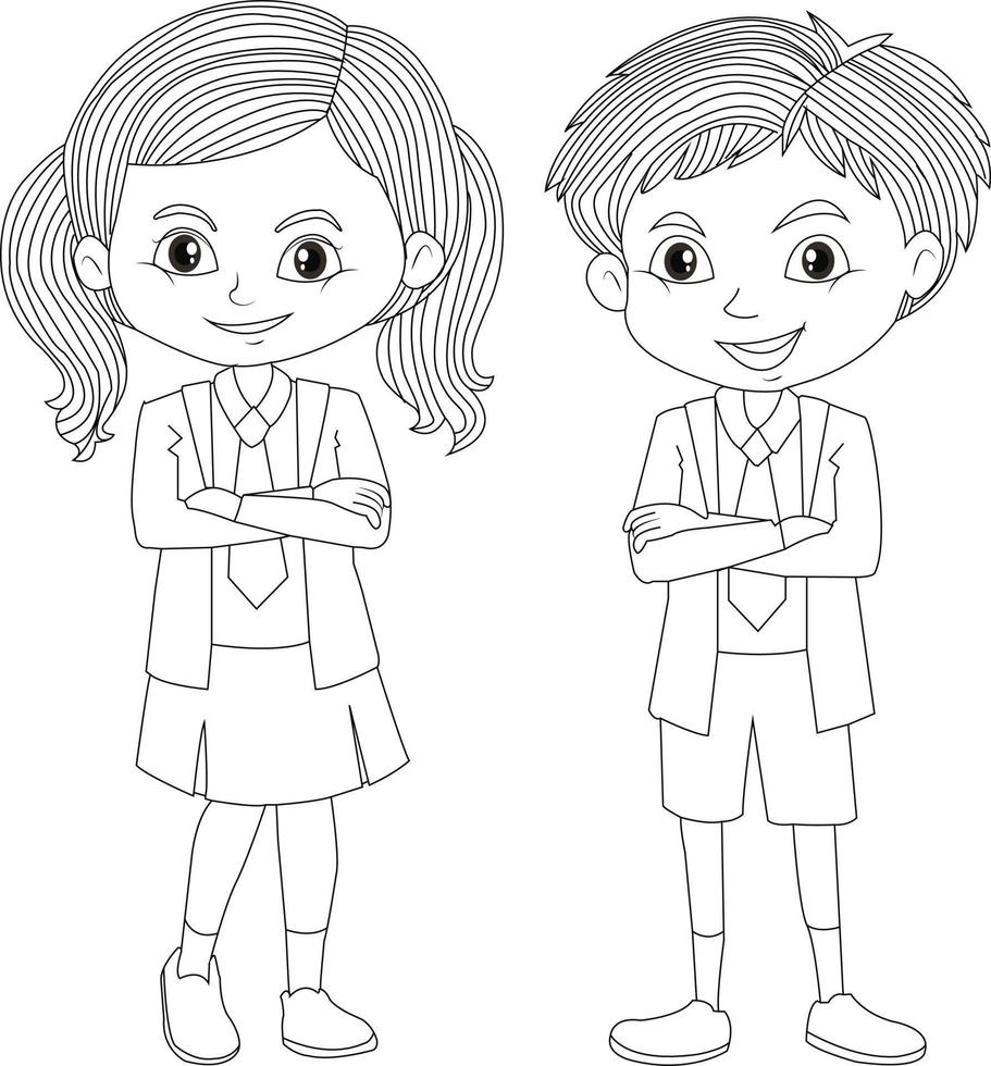 cartoon coloring page vector