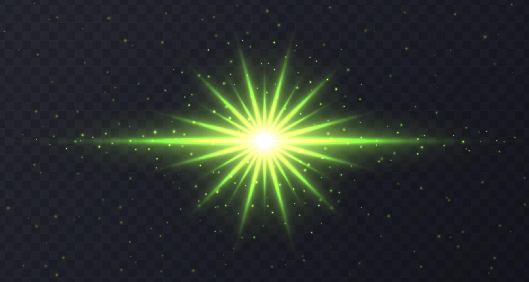 Shining flare with stars and sparkles isolated on dark transparent background. vector