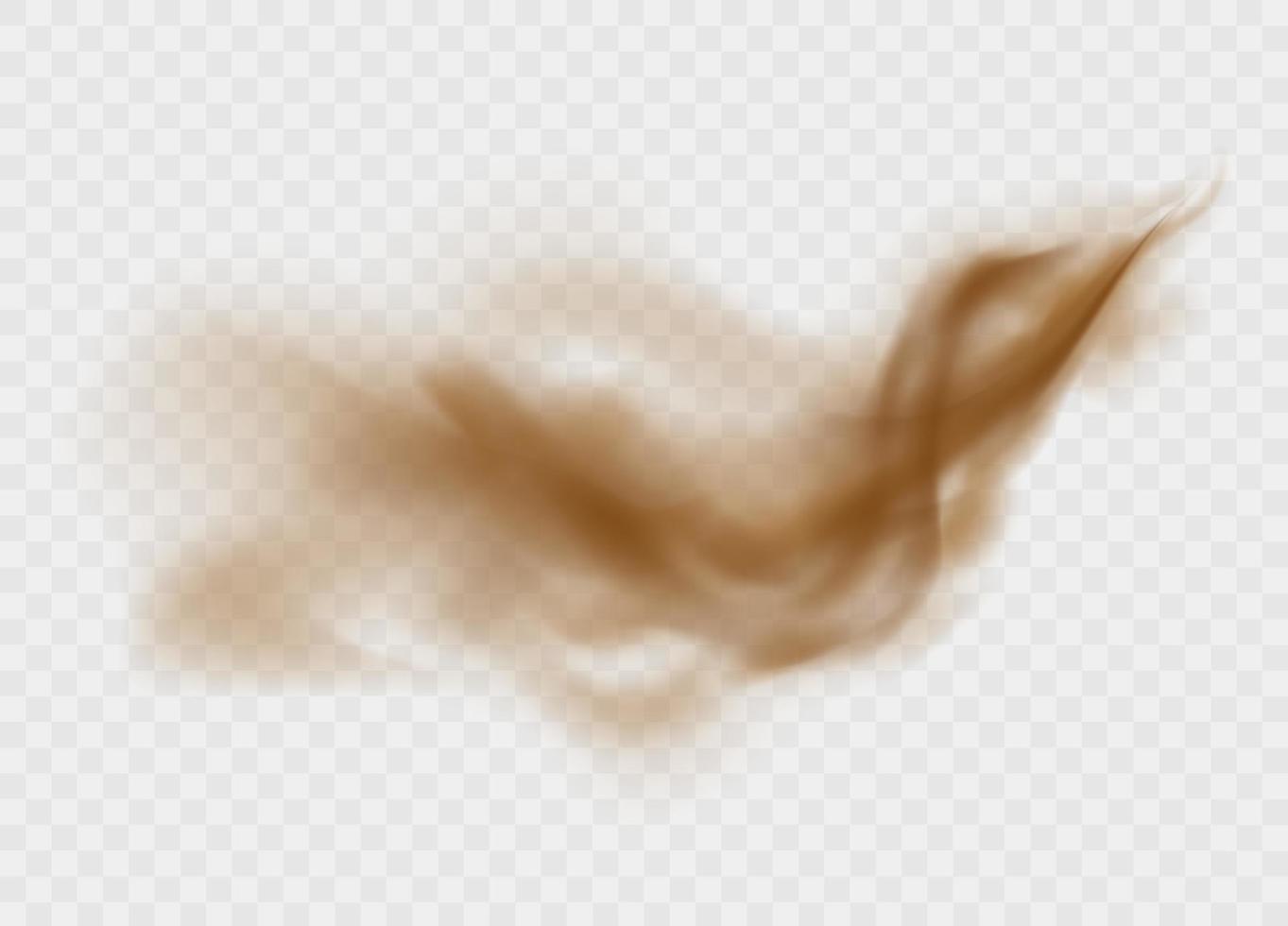 Dust cloud isolated on a transparent background. Brown sandstorm explosion in desert concept. vector