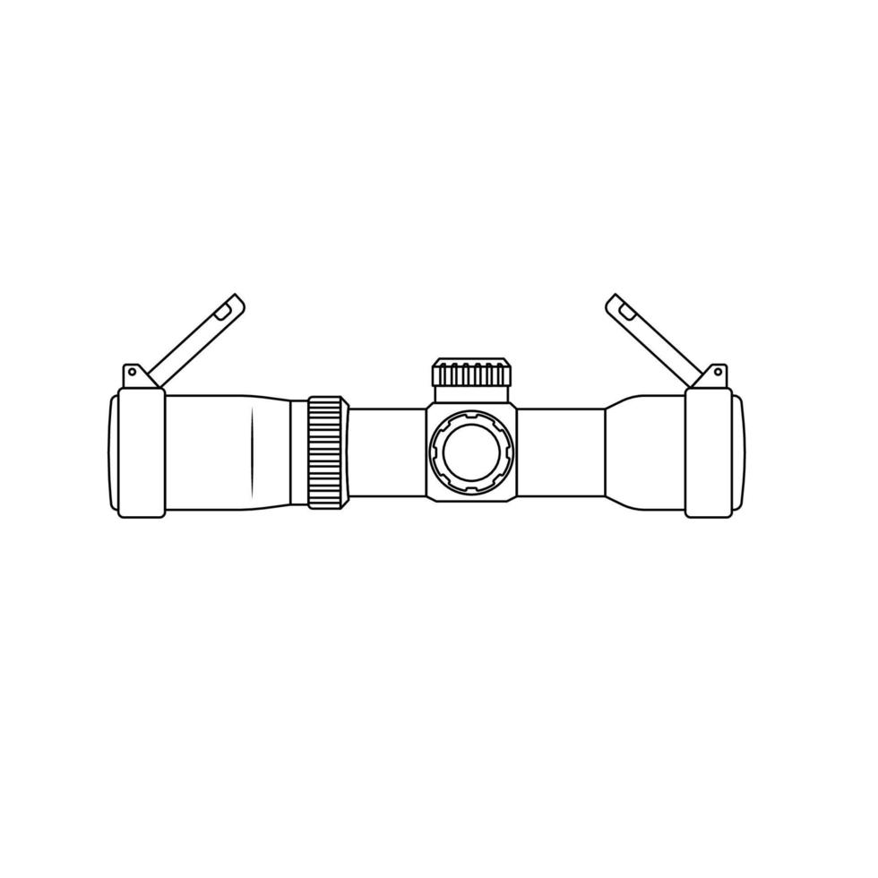 Tactical Scope Outline Icon Illustration on Isolated White Background vector