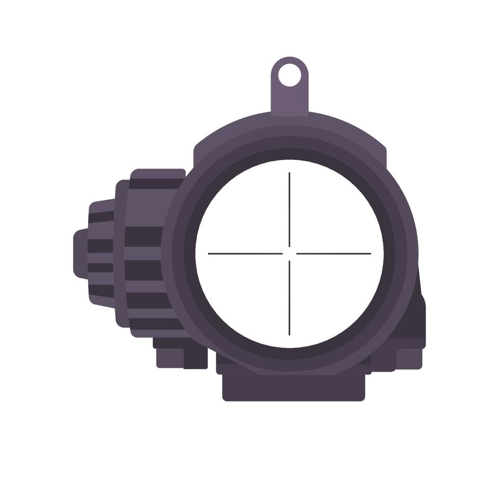Tactical Scope Flat Illustration. Clean Icon Design Element on Isolated White Background vector