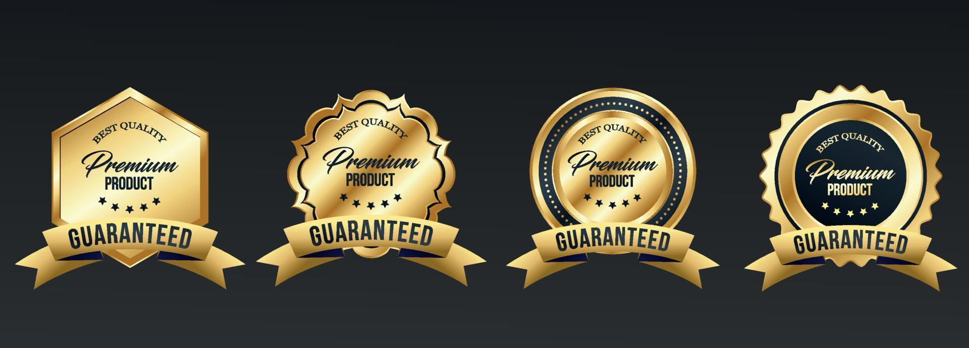 Luxury premium golden badge labels collection vector