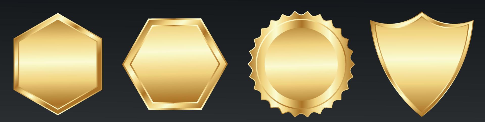 decoración de etiqueta de marco de medalla de oro vector