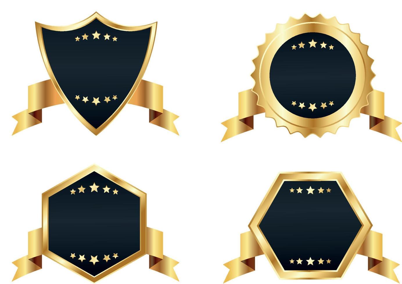 Golden luxury badge labels collection vector
