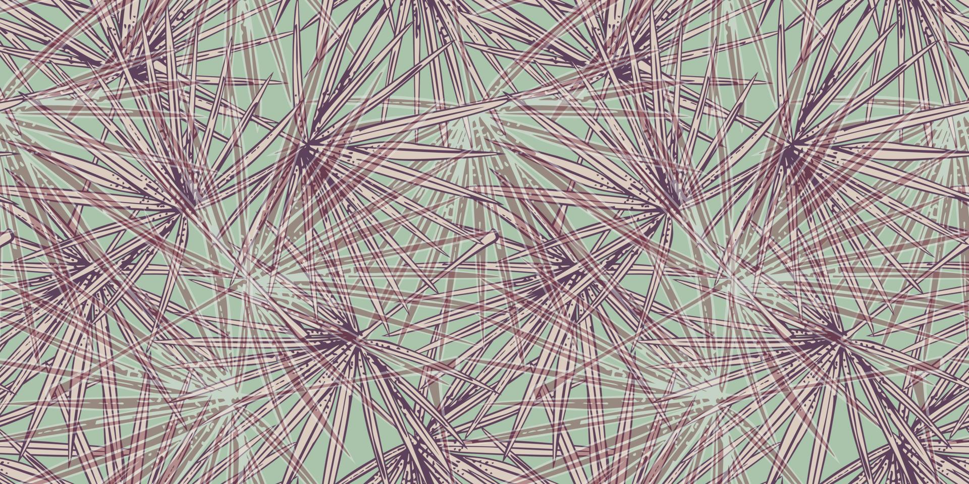 Seamless pattern fan palm leaves. Retro tropical branch in engraving style. Hand drawn texture foliage for fabric, wallpaper, textile, print, wrapping paper. Vector illustration.