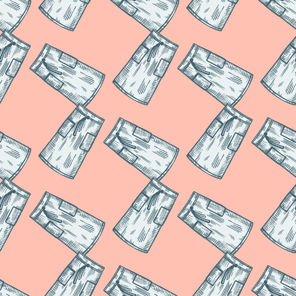 Aprons engraved seamless pattern. Vintage background for kitchen in hand drawn style. Vector repeated texture for print, fabric, wrapping, wallpaper, tissue.