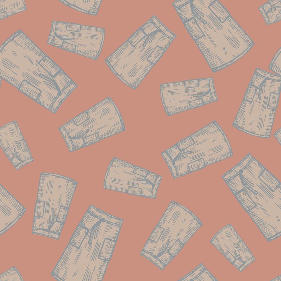Aprons engraved seamless pattern. Vintage background for kitchen in hand drawn style. Vector repeated texture for print, fabric, wrapping, wallpaper, tissue.