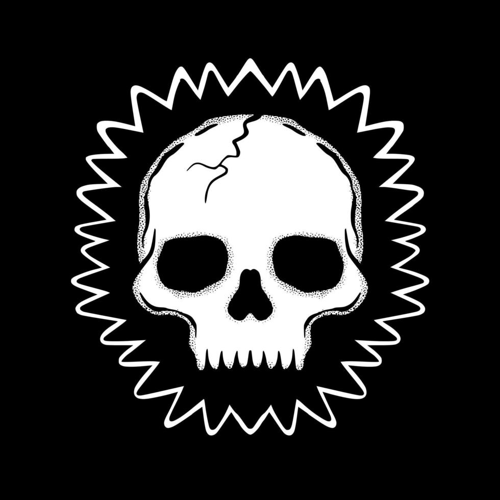 Z Skull art Illustration hand drawn black and white vector for tattoo, sticker, logo etc