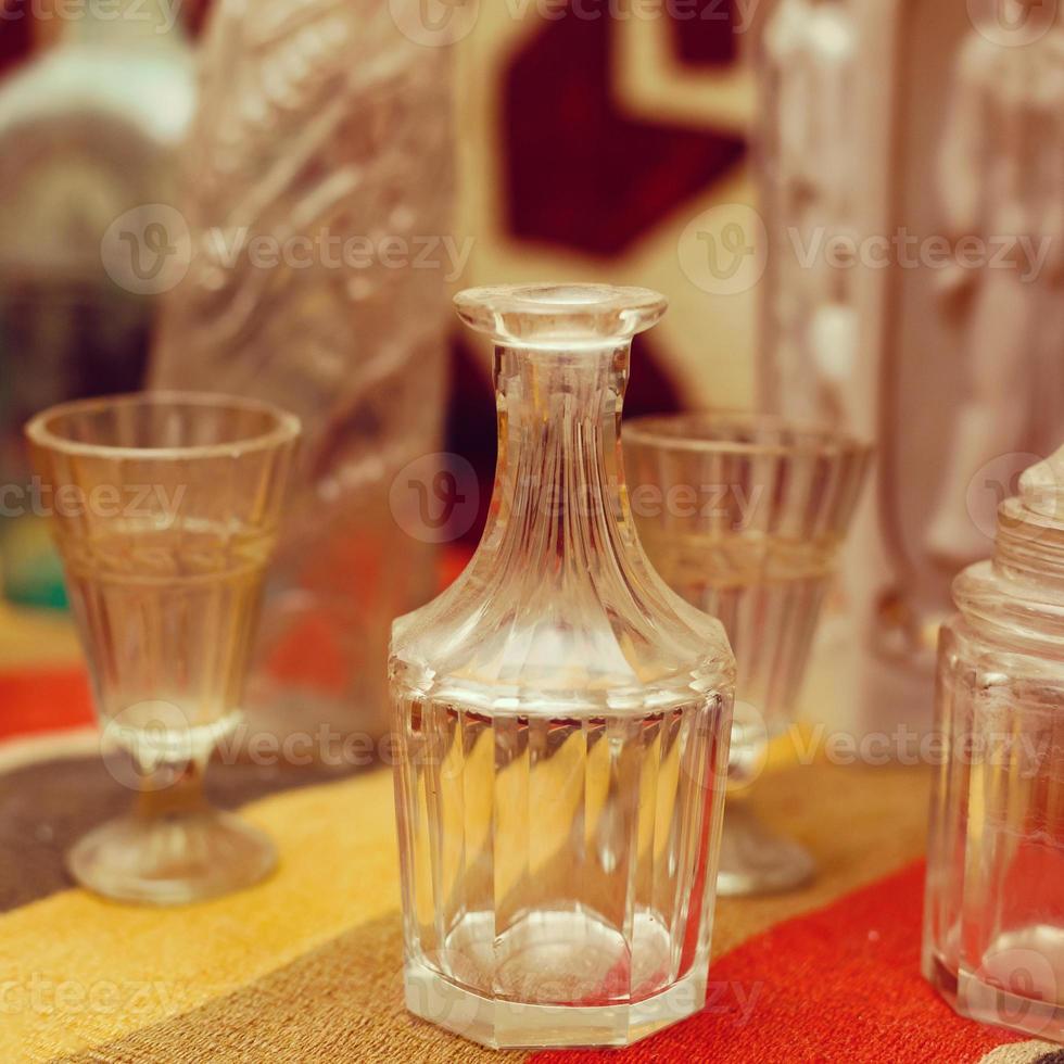 old decanters and glasses photo