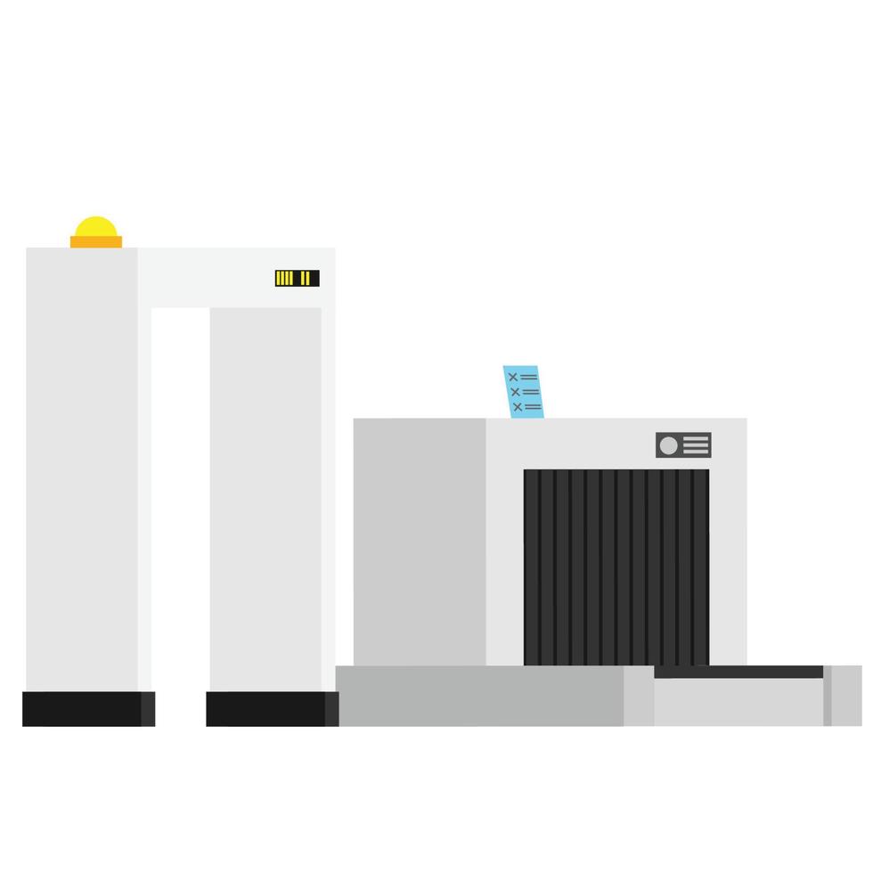 máquina de rayos x para la seguridad de control de equipaje en la terminal del aeropuerto para su detección en el punto de control de seguridad vector