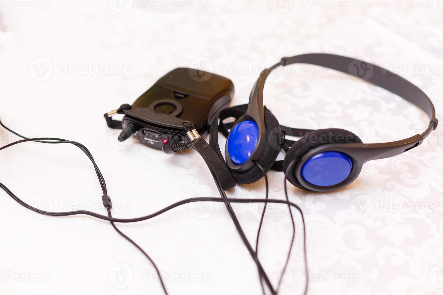 Headphones used for simultaneous translation equipment simultaneous interpretation equipment photo