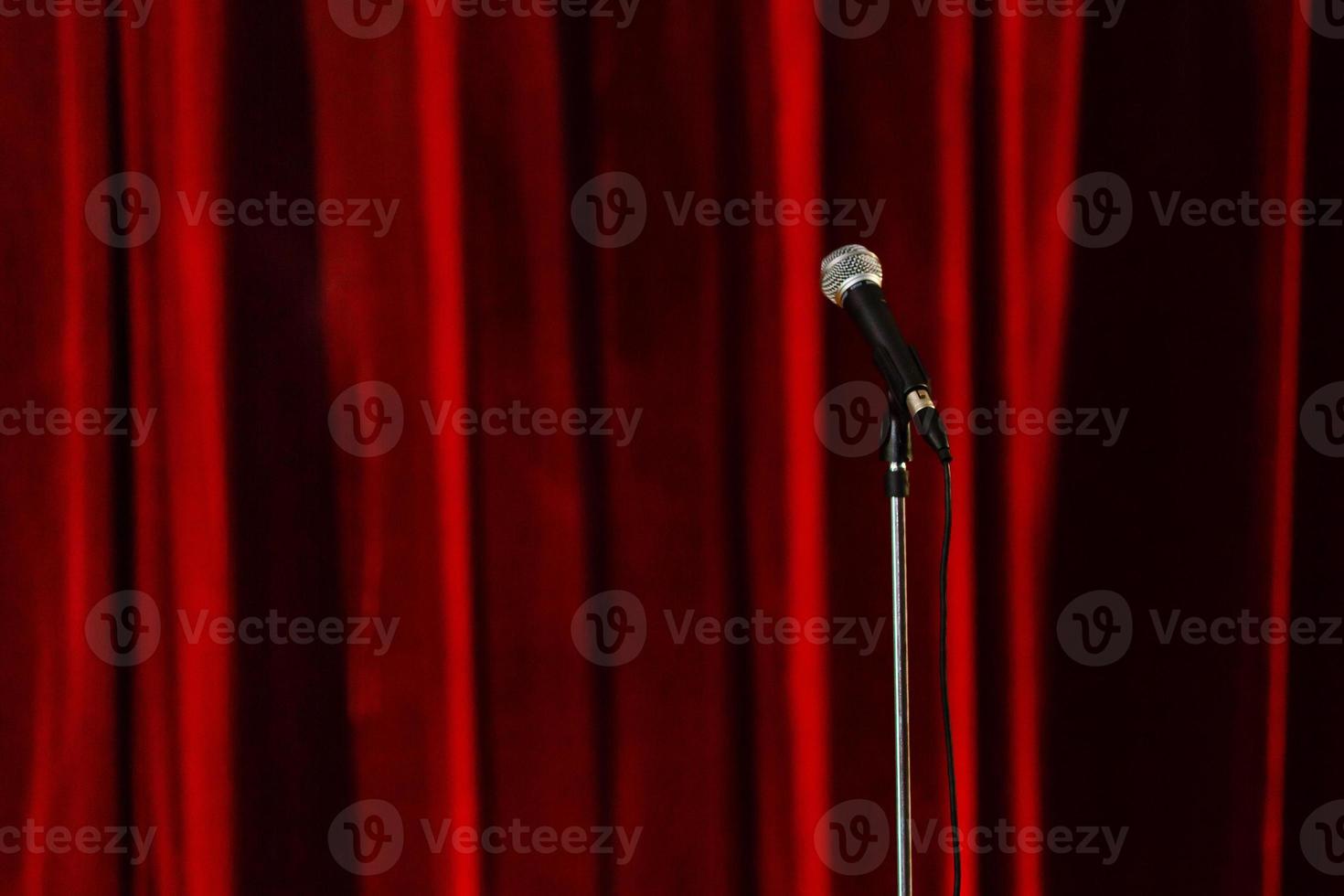 Empty stage and microphone before performance photo