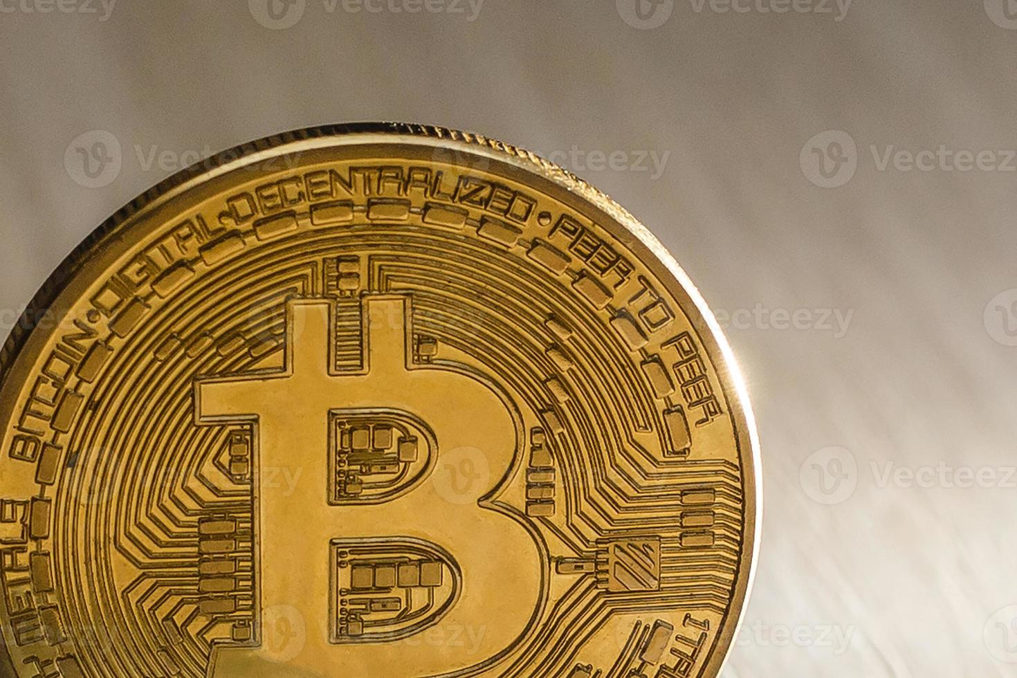 Golden bitcoin business photo