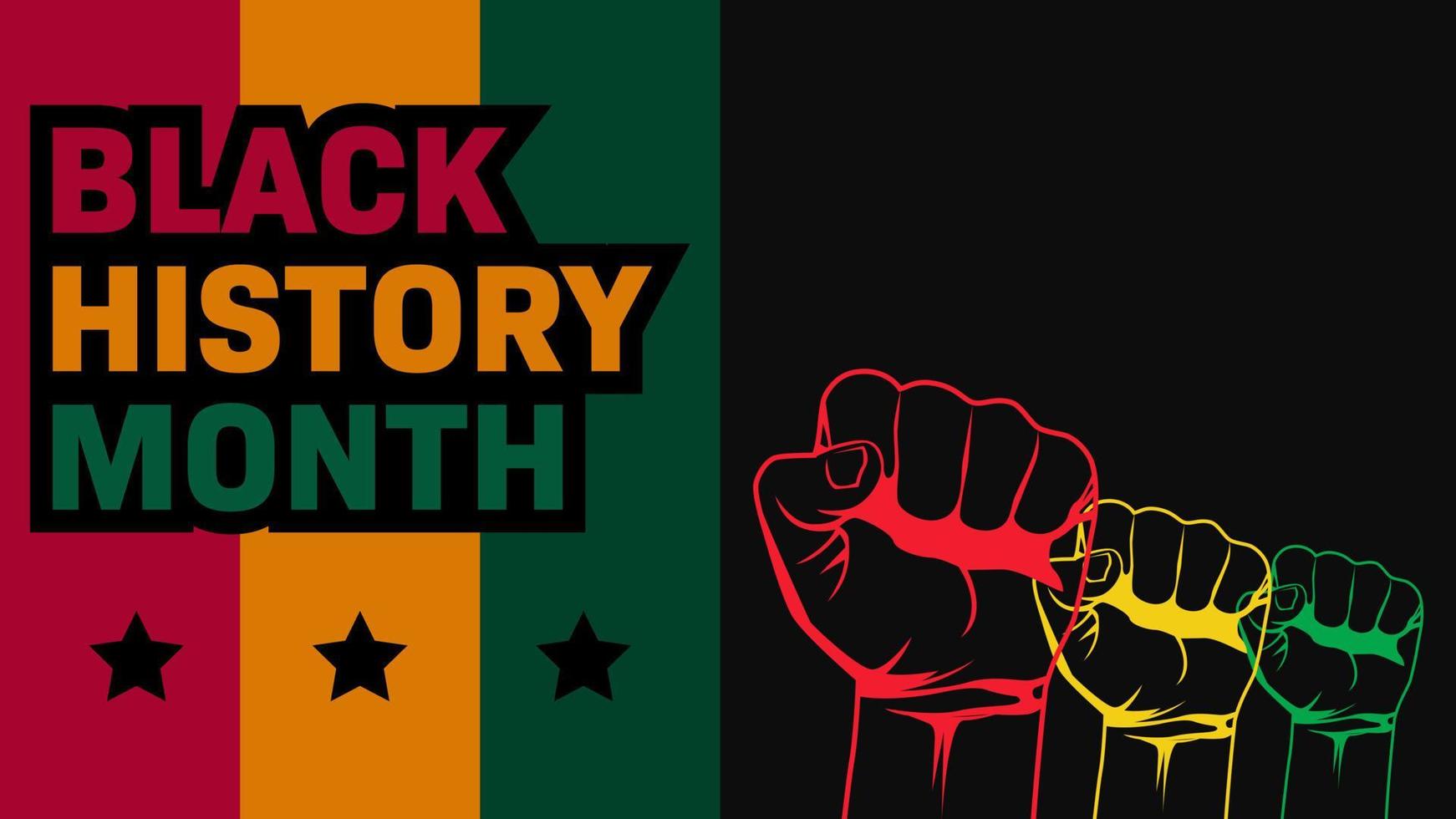 Black History Month background. African American History is celebrated annually in February. vector