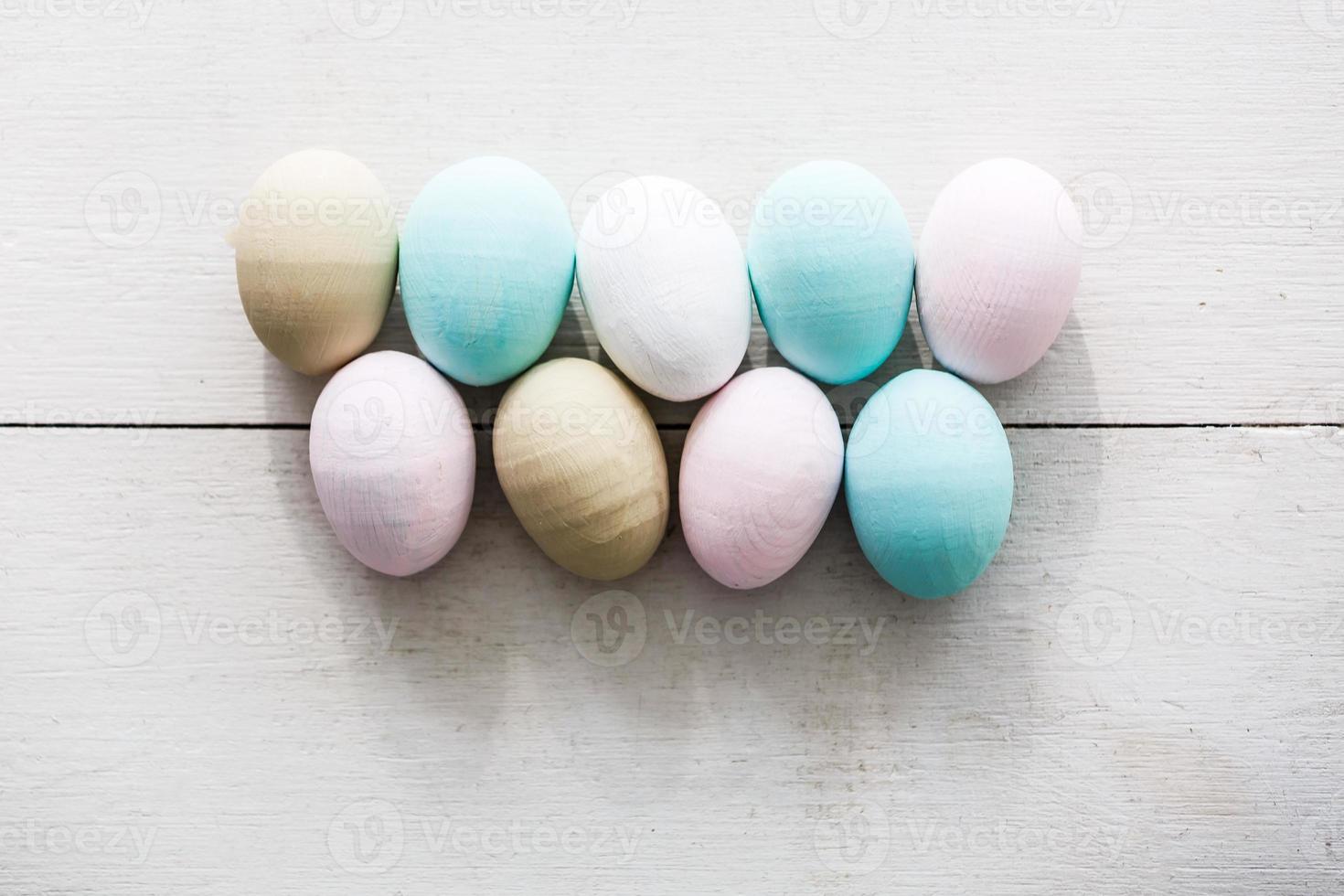 Easter eggs in pastel colors photo