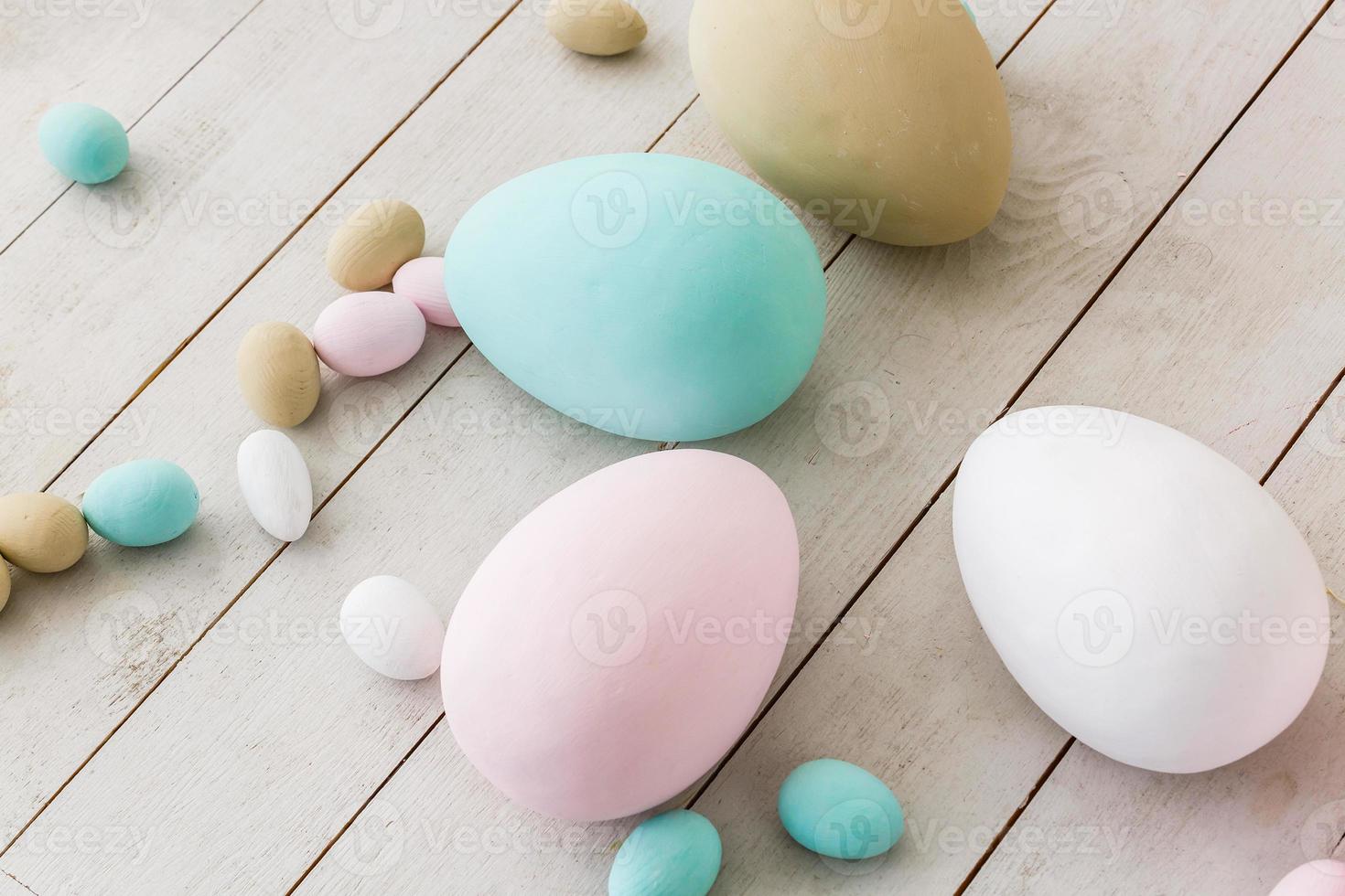 Easter eggs in pastel colors photo