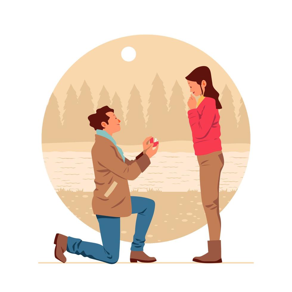 Marriage Proposal Concept vector