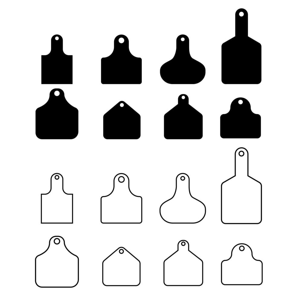 vector de icono de etiqueta de vaca. signo de ilustración de etiqueta de oreja. símbolo o logotipo de carnes.