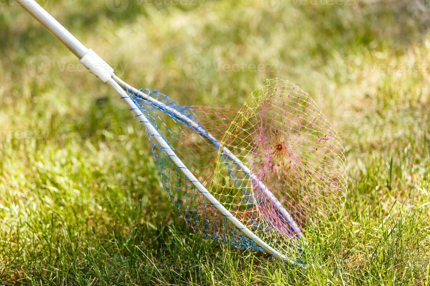 A hand net for scooping fish in water. photo