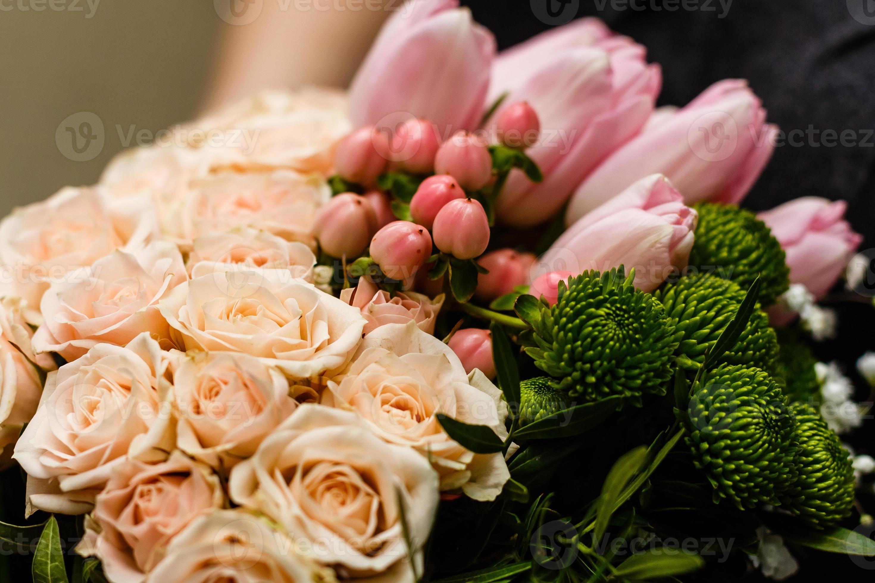 Bouquet of Pink Hyacinth and Tulips with Freesias Bouquet of Pink Hyacinth and Tulips with Freesias