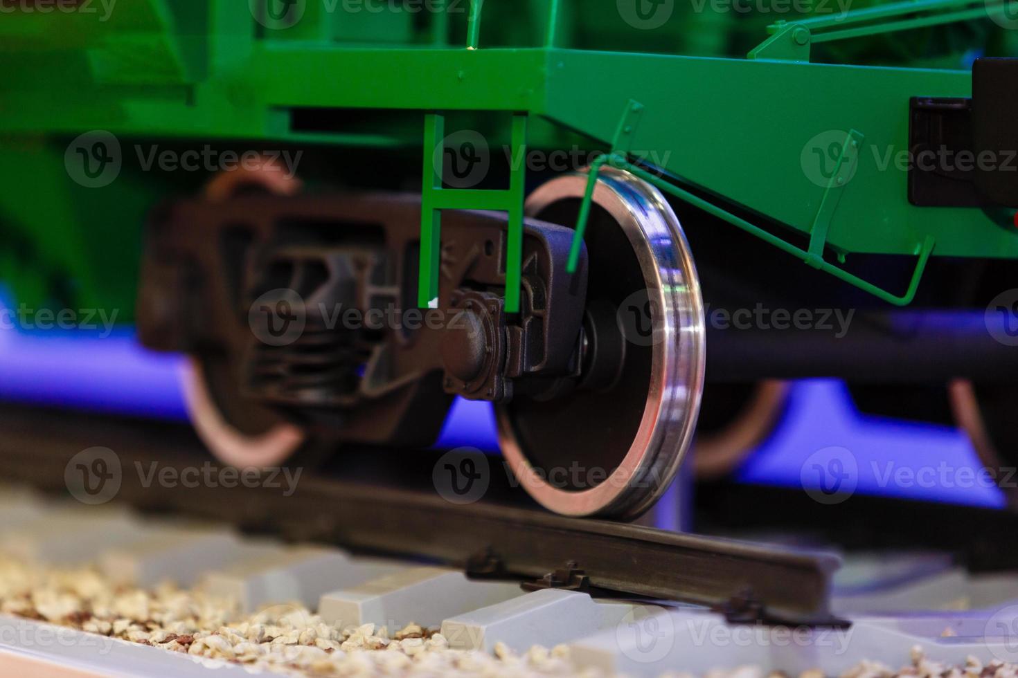 Details of the wheel of a modern train photo