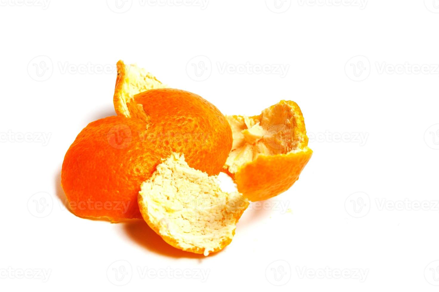 Orange peel white background photo