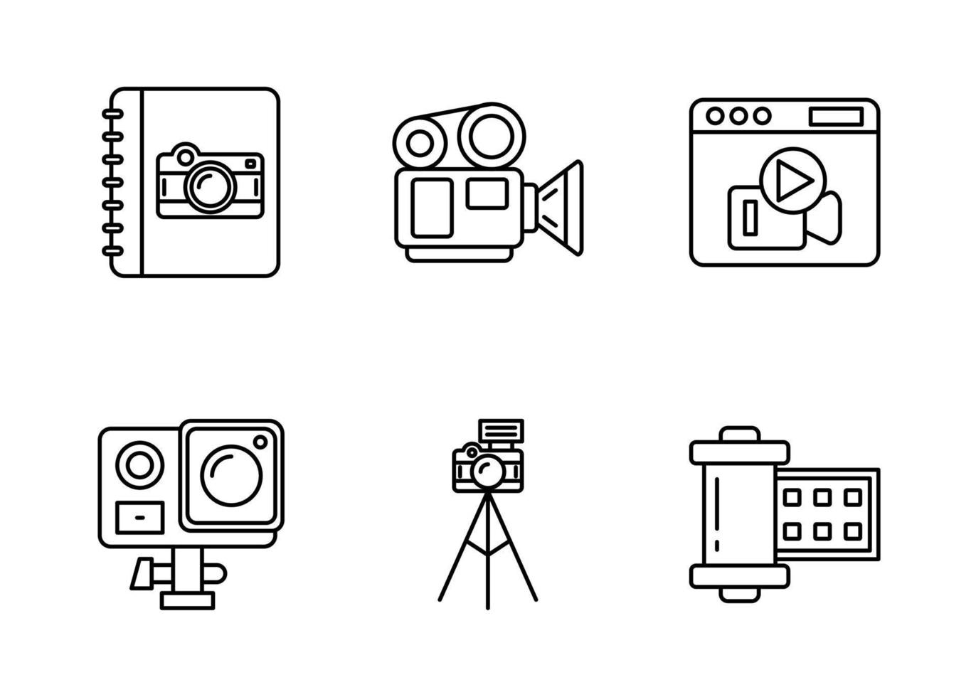 conjunto de iconos de vector de creador de contenido