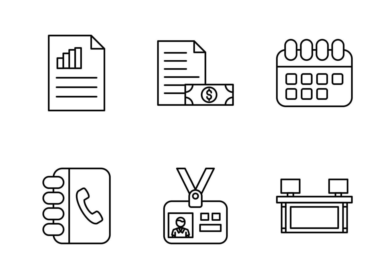 conjunto de iconos de vector de currículum de trabajo