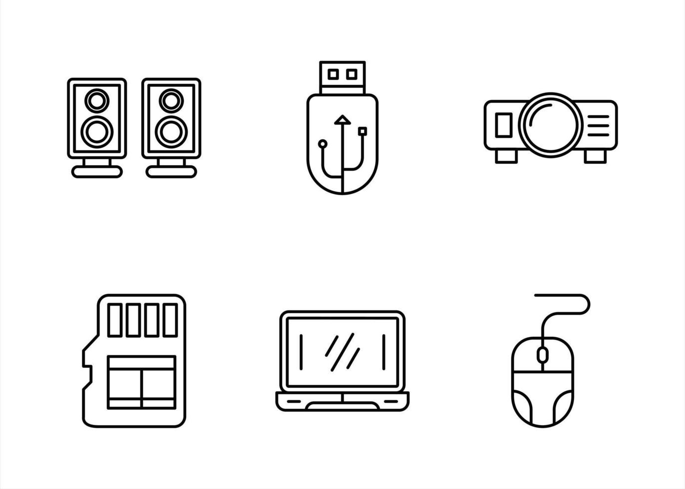 conjunto de iconos vectoriales multimedia vector